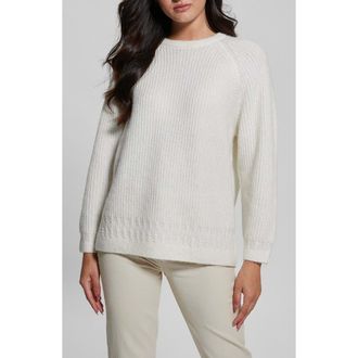 Guess Margo Mixed Stitch Sweater in Dove White at Nordstrom, Size X-Small