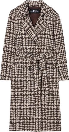 Luisa Cerano Lange Statement Jas - Dames - Jas met riem - Veelkleurig - S - Wol - Jassen