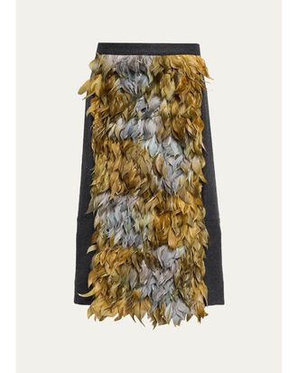 Plan C Wool-Blend Sequin Midi Skirt