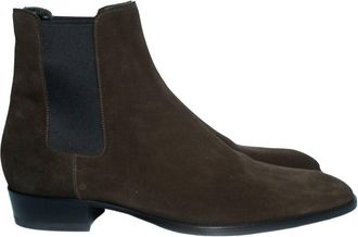 Saint Laurent Mens Suede Kaki Suede Chelsea Ankle Boot (Authentic Pre-Loved)