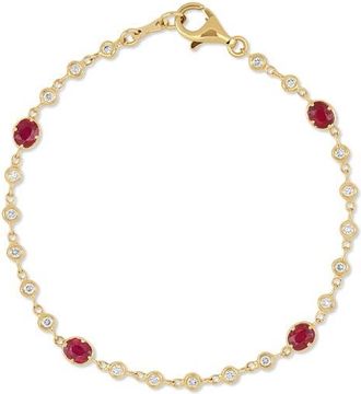Bony Levy 18K Gold El Mar Ruby & Diamond Tennis Bracelet in 18Ky Gold at Nordstrom, Size 7
