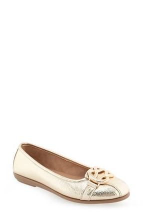 Aerosoles Big Bet Pebbled Flat - Wide Width Available in Soft Gold Pu at Nordstrom Rack, Size 6.5