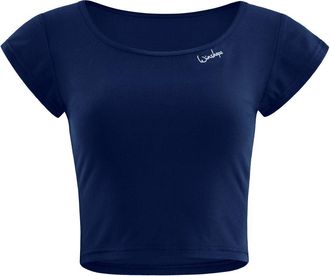Winshape Crop-Top WINSHAPE AET137LS, Damen, Gr. XXL, blau (dunkelblau), 85% Polyester, 15% Elasthan, Rundhals, Tops Crop-Top, Functional Light and Soft Cropped