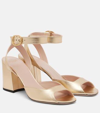 Valentino Garavani Fawcette metallic leather sandals