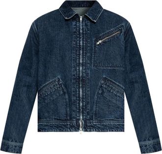 Kenzo Signature Genderless Utility Jacket - Heren - Spijkerjassen - Blauw - L - Katoen - Jassen