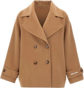 Marella Mlldeserto Korte Jas - Dames - Mantel - Bruin - XS - Wol - Jassen