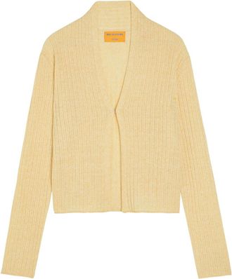 Guest In Residence Stealth Ribbed Cashmere and Linen-blend Cardigan - Yellow - S (UK8-10 / S)
