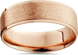 Pompeii3 6MM Brushed Mens Wedding Band 14K Rose Gold Size Selectable