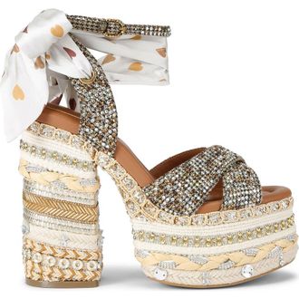 Kurt Geiger Chelsea Platform Sandal in Open Beige at Nordstrom, Size 11Us