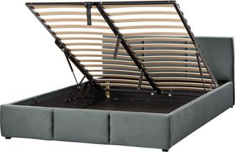 Beliani Estructura de cama de tejido gris 140x200