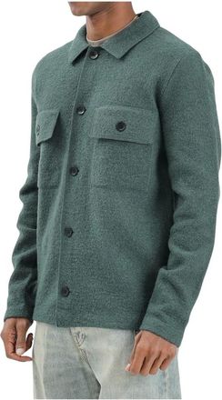 Selected Jassen, Heren, Groen, 2Xl, Wol, Camicia in panno