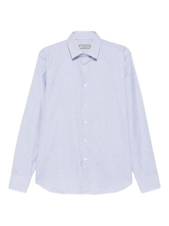 Canali checked cotton shirt - Blue