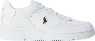 Polo Ralph Lauren Court Leren Trainer Schoenen - Heren - Sneakers - Wit - 41 EU - Leer - Schoenen