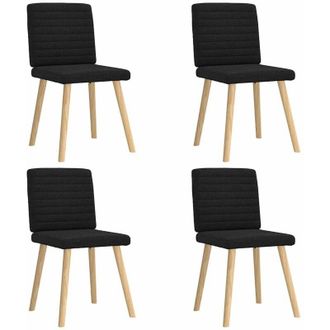 vidaXL Sillas De Comedor 4 Unidades Tela Negras Vidaxl