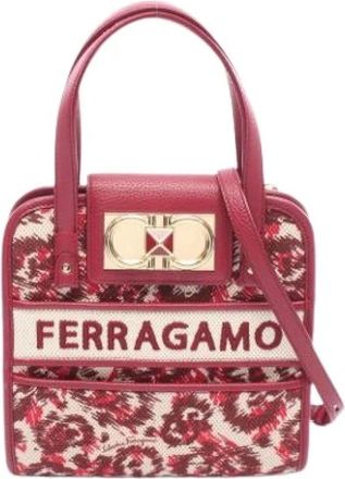 Ferragamo Pre-owned Mini Bags, female, Red, Size: ONE SIZE Pre-owned Canvas Mini Bag