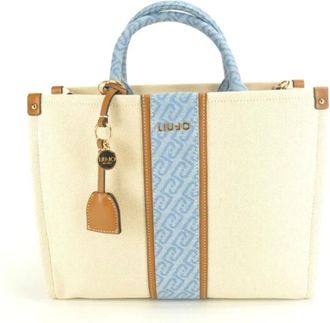 Liu Jo Tassen, Dames, Beige, ONE Size, Beige+L.Blauw stof