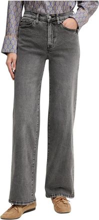 DKNY High-Rise Tailored Wide-Leg Jean - Dames - Regular Fit Jeans - Grijs - W26 - Denim - Jeans