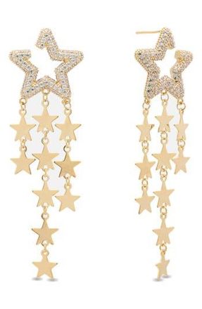 Eye Candy Los Angeles Celeste Star Cubic Zirconia Drop Earrings in Gold at Nordstrom Rack