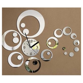 Trade Shop Trade Shop - Modern 3d Wall Clock 3d Wall Watches Circle Wave Mirror Effect