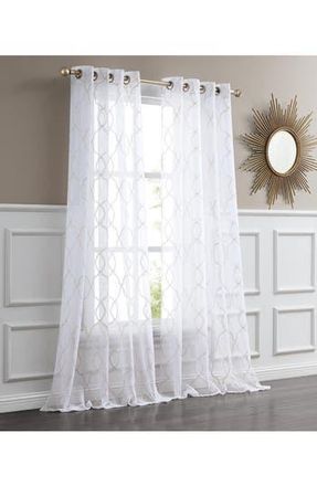 Dainty Home Sheer Set of 2 Panel Curtains in Champagne at Nordstrom Rack, Size 54X84
