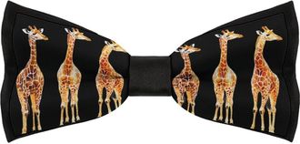 Generic Three Giraffes Bow Ties for Men Pre Tied Adjustable Clip On Necktie for Wedding Party