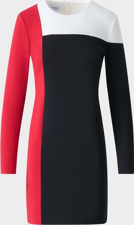 Akris Colorblock Signature Viscose Stretch Jersey Mini Dress
