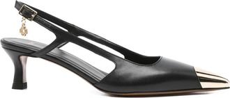 Maje Leren slingback pumps - Zwart