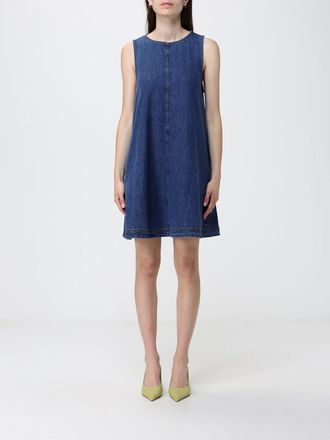Tommy Jeans Mini abito A-line in denim di cotone con spalle scoperte