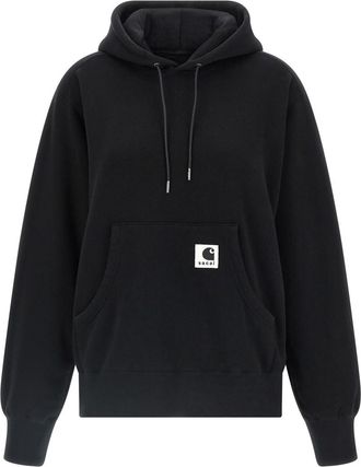 sacai Black Logo Patch Hoodie