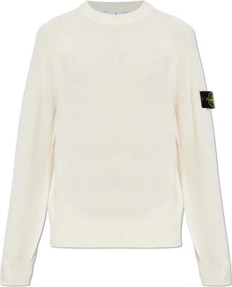 Stone Island Wool Sweater - Heren - Ronde hals truien - Beige - XL - Wol - Truien & Vesten