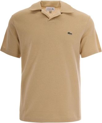 Lacoste Klassiek model polo van katoen en linnen - Heren - Polos - Beige - M - Katoen - Tops