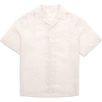 Fortela Bowling Linen Short Sleeve Shirt in Natural at Nordstrom, Size Xx-Large Eu