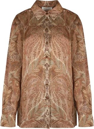 Zimmermann Hypnotic Satin Shirt - Dames - Overhemden - Veelkleurig - M - Overhemden