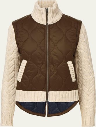 Veronica Beard Patra Mixed-Media Jacket