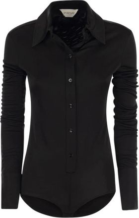 Sportmax Geknoopte Mouwen Shirt - Dames - Overhemden - Zwart - L - Overhemden