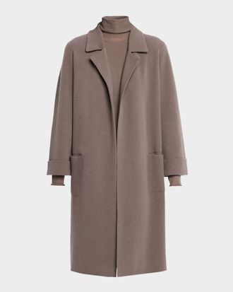 TSE Cashmere Long Open-Front Coat