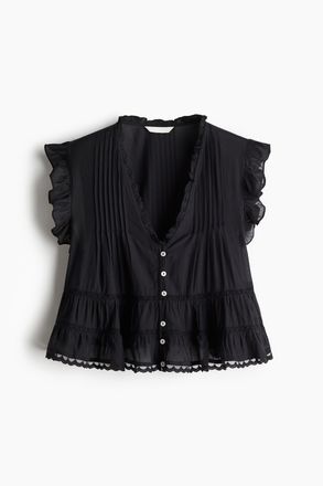 H&M Bluse mit Biesen - Schwarz