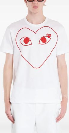 Comme Des Garçons T-shirt con stampa a cuore - Bianco