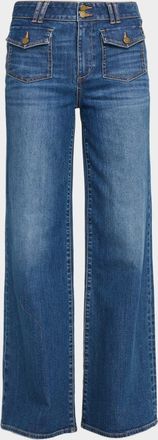 Ramy Brook Fay High-Rise Wide Leg Jeans