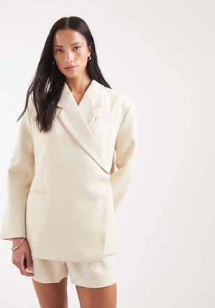 Vero Moda Blazer sartoriale oversize color crema in coordinato-Bianco