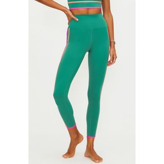 Beach Riot Nella High Waist Colorblock Leggings in Rally Green Colorblock at Nordstrom, Size X-Small