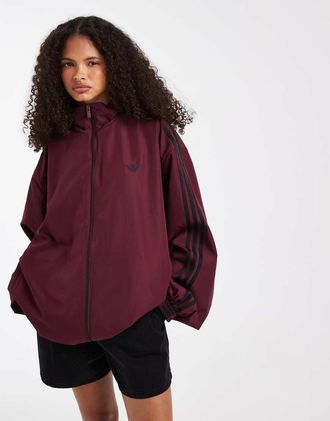 adidas Originals firebird track top intrecciato in bordeaux-Rosso