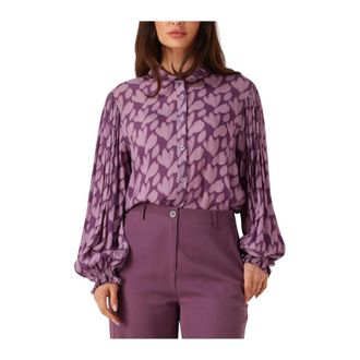 Ydence Ydence, Dames, Blouses & Shirts, Paars, Maat: XS Satijn