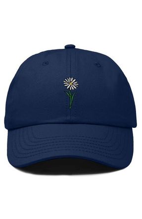 Dalix Daisy Embroidered Everyday Hat in Navy Blue at Nordstrom