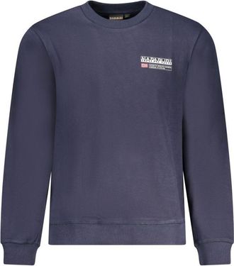 Napapijri Mens Casual Crew Neck Sweatshirt - Medium Blue Cotton - Size X-Large