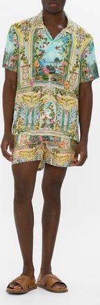 Camilla Short Sleeve Camp Collared Shirt Tales Of Topkapi Palace at Nordstrom, Size Xx-Large Au