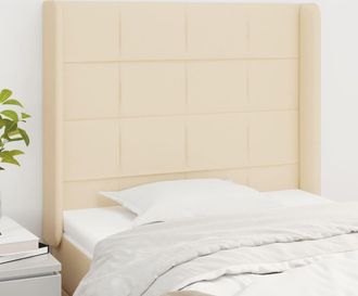 vidaXL Cabecero Con Orejas De Tela Color Crema 103x16x118/128 Cm Vidaxl