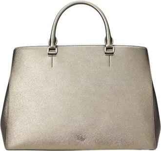 Ralph Lauren Hanna Grande Bauletto - Dames - Tassen - Grijs - Maat: ONE Size Leer