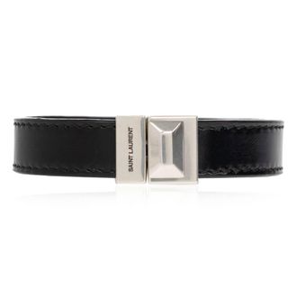Saint Laurent Leather Bracelet, Size Medium