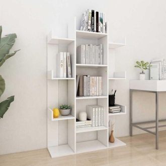 vidaXL Libreria Bianca 86x25,5x140 cm in Legno Multistrato - Vidaxl